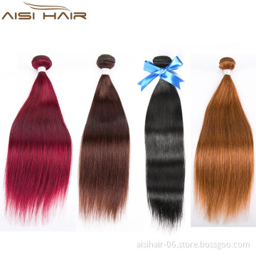 Aisi Hair Large Stocks Wholesale Price Long Straight  100% Brazilian Human Hair Weave Extension